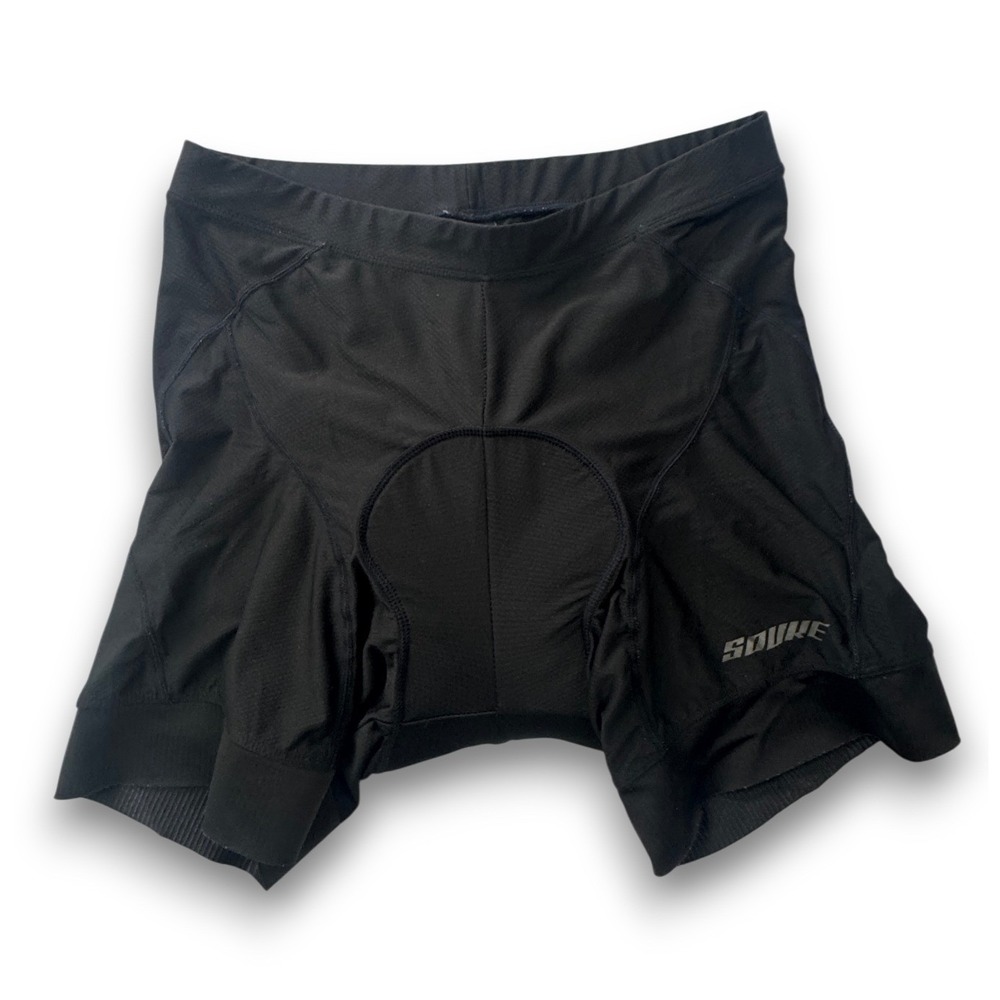 Souke Sports Mens Black Padded Cycling Shorts Size L 4D Chamois Bike Shorts